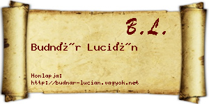 Budnár Lucián névjegykártya